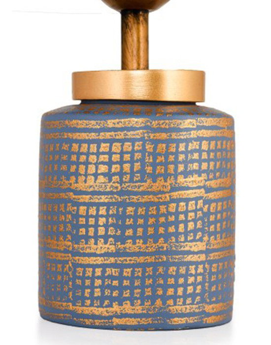 Opviq Lámpara de Mesa YL024 Azul y Dorado